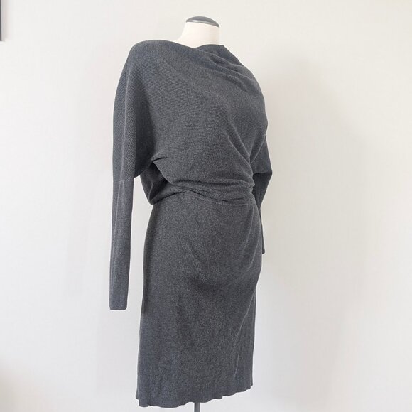 Colleta Off-Shoulder Sweater Dress Grey Banana Republic Large - Picture 2 of 4